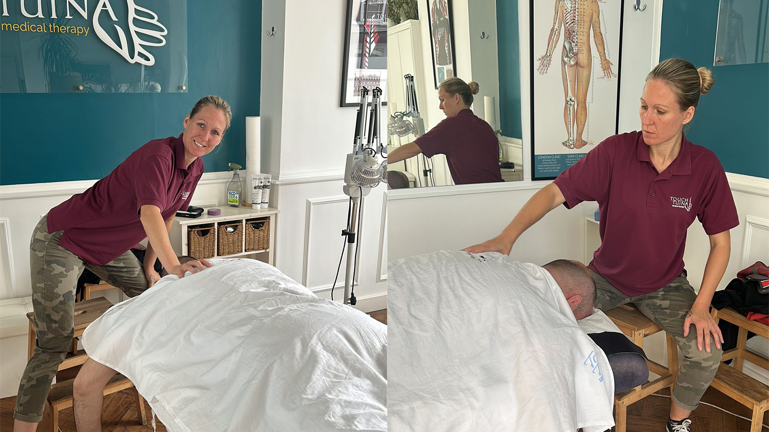 Anne Marie at work in the York Touch Tuina clinic