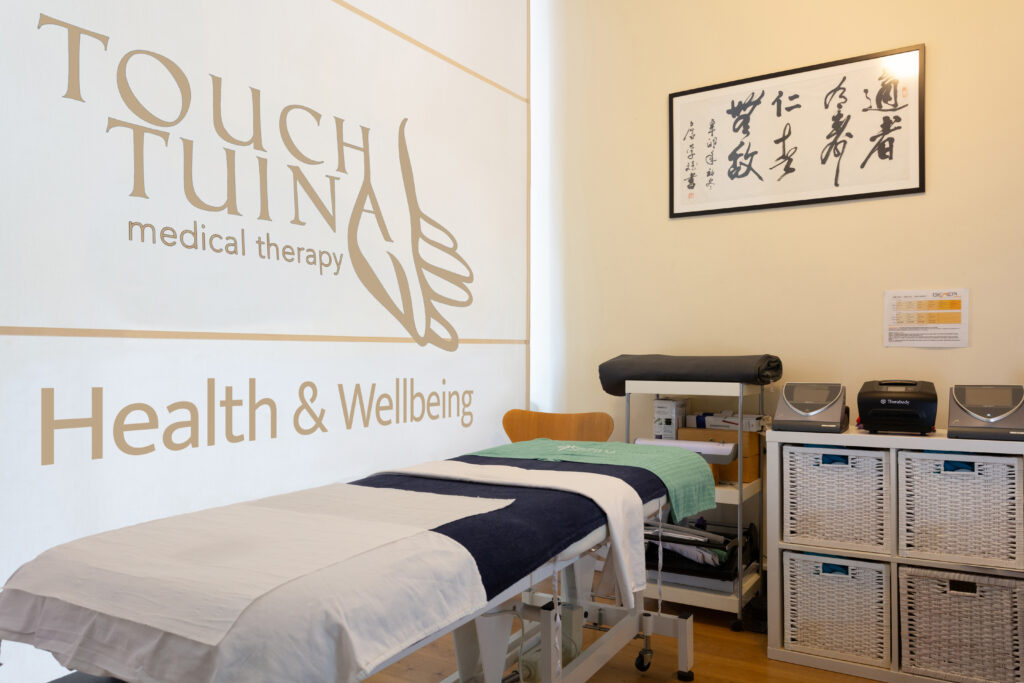 Touch Tuina Massage is performed on one of our specialist beds, as shown in this image of a Touch Tuina clinic interior