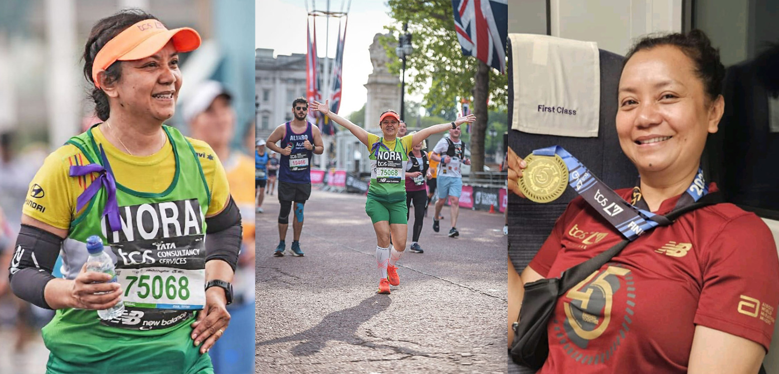 Another of our clients, Nora Youngs, recently ran the London Marathon and says that Touch Tuins help to keep her injury free