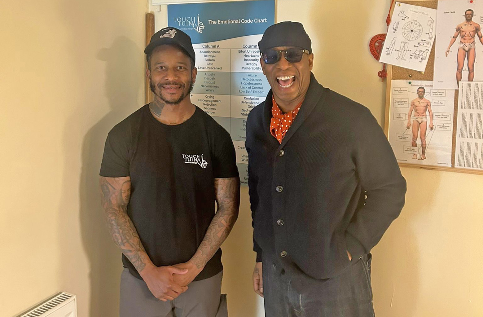 Ian pictured with Touch Tuina practitioner Adrian at the Kentish Town clinic