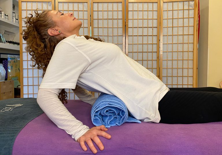 Touch Tuina founder Mariana Arando demonstrates The Lumbar Stretch