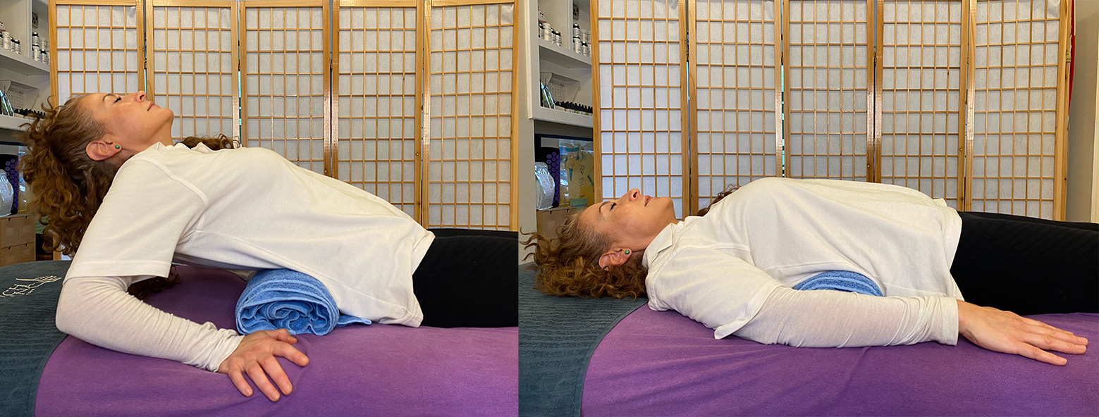 Mariana Arando shows the stages of The Lumbar Stretch