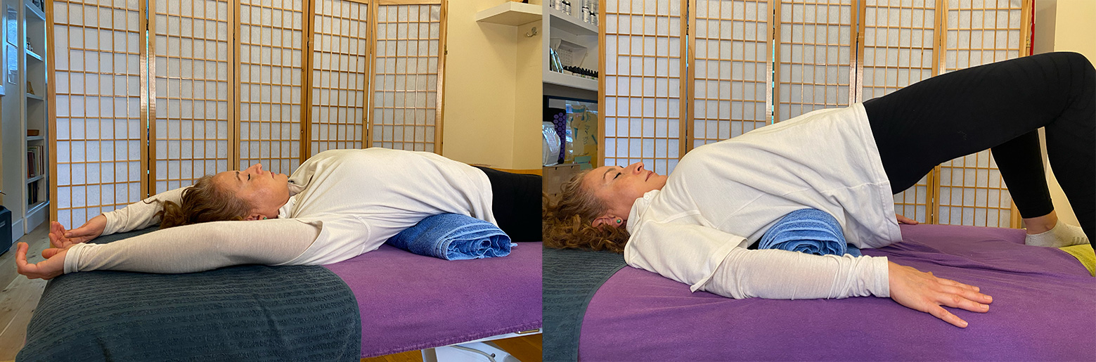 Mariana Arando shows the stages of The Lumbar Stretch