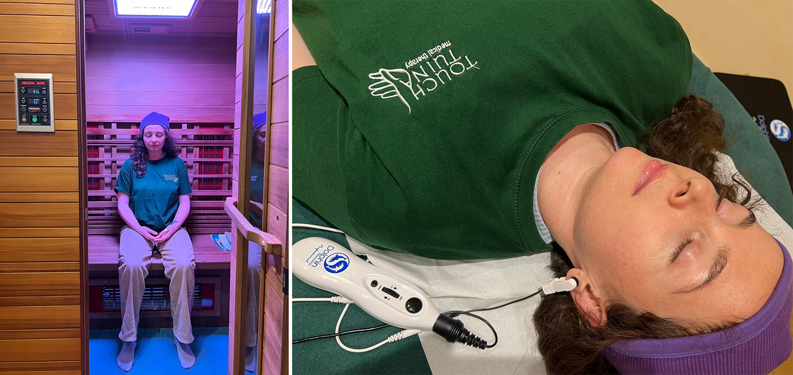 The far infrared sauna is part of our 30 minute health circuit