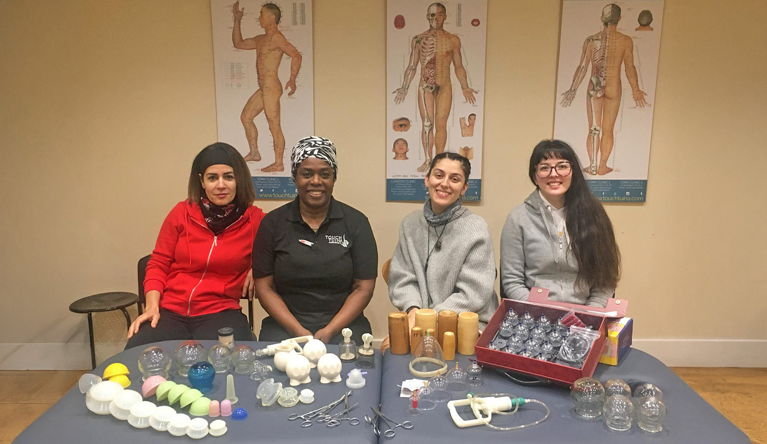 Some of the cupping team at Touch Tuina London